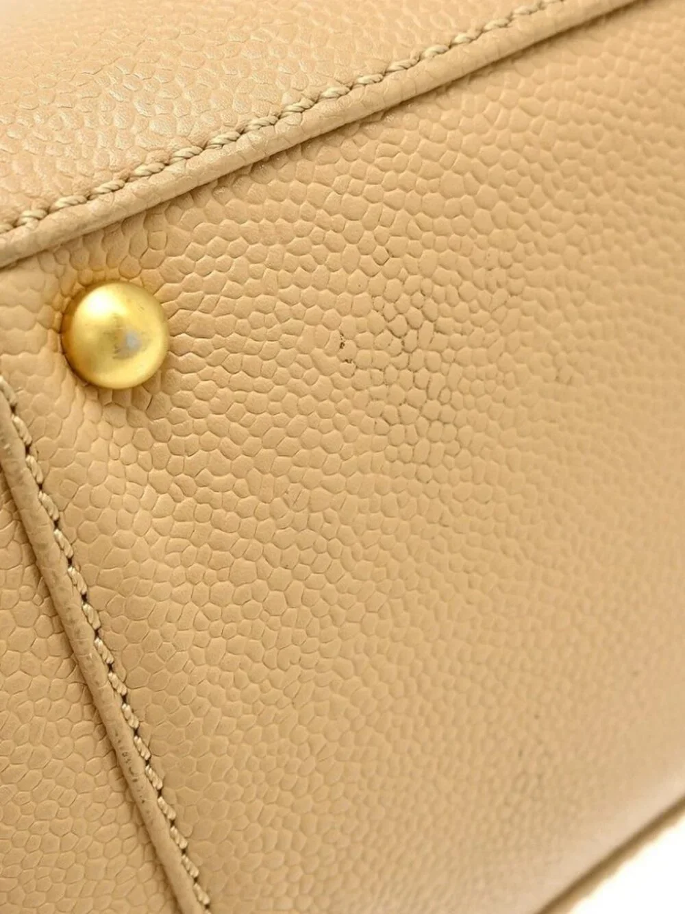 Chanel Beige Calfskin Tote Handbag